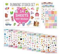 945 Gommettes, Autocollants-4-Saisons, Stickers Colorés, Waterproof Autocollant Décoratifs pour Scrapbooking journaling DIY Cadeau d'anniversaire