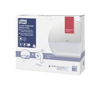 Tork Pack de démarrage pour distributeur murale de papier toilette rouleau Jumbo blanc T1, grande capacité, gamme Elevation, distributeur et 1 consommable, 954000