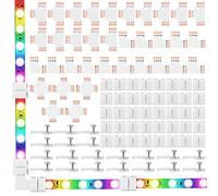 95 Pcs 4 Broches Set Connecteurs de Bande LED, Clips de Fixation à Vis, Connecteurs LED 4 Broches, Carte PCB Découpable en T, L et X pour Bandes Lumineuses à LED SMD 5050 RGB sans Soudure