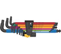 Wera 950/9 Hex-Plus Multicolour Imperial 2 6 pans intérieurs Jeu de clés mâles coudées 1/4 pouces, 3/16 pouces, 1/8 pouces, 5/64