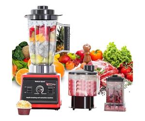 9500W 3-En-1 Blender Mixeur Multifonctions, Portables 3L+1.5L+0.5L Sans BPA,Blender Smoothie Professionnel,Lames en Inox,15 Réglages Vitesse,pour Smoothies,Shakes,Glace Pilée (3 en 1 Mixeur Blender)