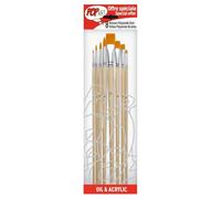 [950250-3] Pébéo Lot de 3 Pochettes de 8 Pinceaux Brosses Polyamide Doré