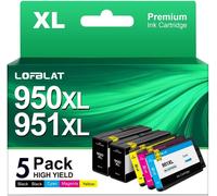 950Xl 951Xl Cartouche D'Encre Compatible Pour 950 Xl 951 Xl Pour Officejet Pro 8600 8620 8610 8100 8615 251Dw 8630 8640 (Noir Cyan Magenta Jaune, 5-Pack)