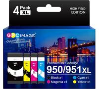 950XL 951XL Cartouche d'encre Compatible pour HP 950 XL 951 XL pour Officejet Pro 8600 8620 8610 8100 8615 251dw 8630 8640 (Noir Cyan Magenta Jaune, 4-Pack)