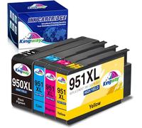 950XL 951XL Cartouches d'encre compatibles avec HP Officejet Pro 8610 8620 8600 8600 Plus 8100 8630 8640 8660 8615 8625 251dw 271dw (4 Pack)