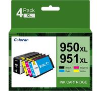 950Xl 951Xl Lot De 4 Cartouches D'Encre De Rechange Pour Hp 950 951 Xl Compatible Avec Officejet Pro 8100 8600 8610 8615 8620 8625 8630 8640 251Dw 276Dw (Noir/Cyan/Magenta/Jaune)