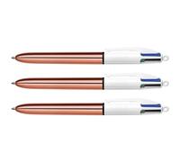 [951737-3] Bic Lot de 3 Stylos à bille rétractable 4Colours Shine pointe moye...