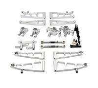 9522-59522-5PR0 Ensemble De Biellettes Avant Et Arrière En Métal Pour Assemblage De Coupelles Direction Pivotante Accessoires Voitures Télécommandées Mises À Niveau RC Coupelle Direction(Silver)