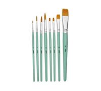 [952312] Pébéo Pochette 8 Pinceaux Manche Court Rond + Plat FSC Polyamide Doré