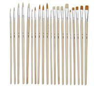 [952410] Pébéo 20 pinceaux - Plat - Rond - Acrylique et huile - Manche long -...
