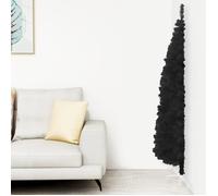 (95397) Demi sapin de Noël artificiel mince avec support Noir 150cm - Décor Christmas magnifique POIDS 1.15
