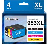 953XL Cartouche d'encre Pack de 4 pour Cartouche HP 953 XL Compatible avec HP Officejet Pro 7720 7740 8720 8710 8715 8718 8725 8730 8728 8719 8210 (Noir, Cyan, Jaune, Magenta)
