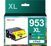 953XL Cartouches d'encre Remplacement Compatible pour HP 953 XL 953XL 953 pour Officejet Pro 7740 8710 8730 7720 8720 7730 8725 8719 8210 8715 8718 8740 8218 (Noir Cyan Magenta Jaune, 4-Pack)