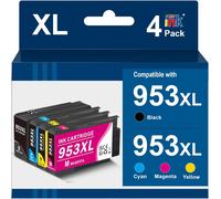 953XL Lot de 4 Cartouches d'encre Compatibles avec Cartouche HP 953 XL Pack Compatible avec HP Officejet Pro 7740 7720 8720 8710 8715 8718 8725 8210 8730 7730 8728 8719,Noir Cyan Magenta Jaune
