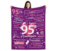 95e Anniversaire Couvertures Plaids pour femmes Cadeaux d'anniversaire pour les femmes de 95 ans Maman Grand-père Tante Soeur Épouse Cousine Amie Collègues Idées de Cadeaux d'anniversaire (95-elle)