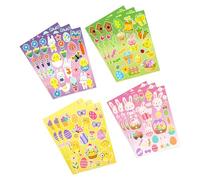 96/144 points Autocollant motif lapins de dessin animé pour scrapbooking, étiquette d'emballage décorative pour sceau, enveloppe, autocollant de vacances