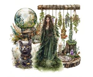 96-99 pièces Autocollants thème magique avec herbes magiques colorées, plante de philtre d'amour, fleurs, bocaux, motifs de cristaux d'océan, pour fournitures de journal de bric-à-brac, autocollants d