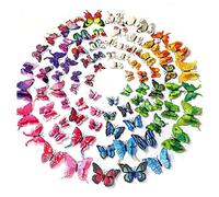 96 autocollants muraux papillon couleur 3D, décoration de mariage/fête d'anniversaire, décoration de maison pour enfants/crèche/salon, autocollants muraux amovibles bricolage.