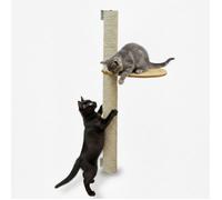 96 cm Arbre à Chat Mural avec 1 Plateau - Poteau à Griffer - Griffoir en Sisal