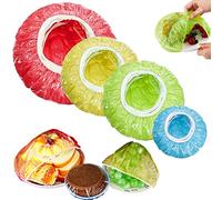 96 Pcs Sacs de Conservation Frais élastiqués, Film Alimentaire en Plastique Colorées Reutilisable, pour Protection de Fraîcheur des Légumes, Pique-Nique, Maison (4 Couleurs)