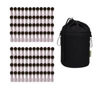 96 pinces à linge avec ressorts hélicoïdaux Softgrip argentés anthracite et 1 sac à pinces à linge en toile noire BellaCott