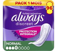 96 Serviettes Incontinence Pour Femme, Normal, 4 Gouttes, Fuites Urinaires Fréquentes - Format Eco - Protection Intégrale Et Discrète, Serviette Compatible Post Accouchement