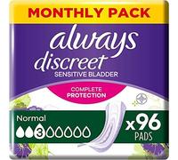 96 X Always Discret Incontinence Femme Normal Pads Modéré Capacité D'Absorption