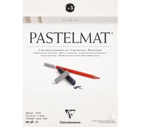 96001c Bloc Collé Pastelmat N°3 - 12 Feuilles Carte Spéciale Pour Pastels Secs - 18x24 Cm 360g - Blanc - Intercalaires En Papier Cristal