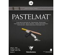 96004c Bloc Collé Pastelmat N°6-12 Feuilles Carte Spéciale Pour Pastels Secs-24x30 Cm 360g-Anthracite-Intercalaires En Papier Cristal