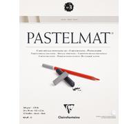 96028c Bloc Collé Pastelmat N°3-12 Feuilles Carte Spéciale Pour Pastels Secs-24x30 Cm 360g-Blanc-Intercalaires En Papier Cristal
