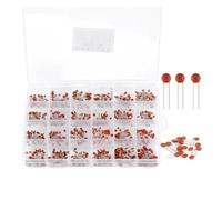 960Pcs High Voltage Ceramic Disc Capacitor Assorted Kit 24 Values x 40Pcs=960Pcs (2pF-0.1uF) with Storage Box 2P 5P 10P 22P NWPNLXEA