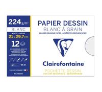 [96156C-4] Clairefontaine Lot de 4 Pochettes 12 Feuilles Dessin à grain A4 22...