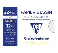 Clairefontaine Pochette papier à dessin 12 feuilles 24x32 G