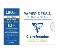 [96185-3] Clairefontaine Lot de 3 Pochettes dessin à grain A3 10 Feuilles 180g