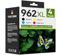 962XL Lot de cartouches d'encre de rechange pour HP HP962 962 XL compatibles avec HP OfficeJet Pro 9010e 9012e 9014e 9015e 9018e 9019e 9020e 9022e 9025e 9028e Series (962XL-4P, BK/C/M/Y)