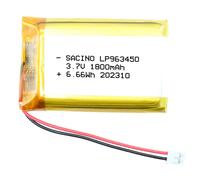 EFASO 3.7V Lipo Batterie 963450 1800mAh Rechargeable Lithium Polymère Batterie JST PH2.0-2PIN Connecteur PIN Espacement 2mm