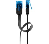 [96389] Goobay CAT 6A Câble Patch Plat, U/UTP 20m noir conducteur en cuivre (CU)
