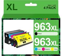 963Xl Cartouches D'Encre Remplacement Pour Hp 963 963 Xl Pour Hp Officejet Pro 9010 9012 9014 9015 9016 9018 9019 9020 9022 9025 (Noir, Cyan, Magenta, Jaune,4-Pack)