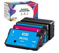 963XL Pack de 4 Remanufacturée Cartouches d'encre Remplacement pour HP 963 963XL pour OfficeJet Pro 9010 9012 9020 9014 9015 9016 9018 9019 9022 9025 (1 Noir 1 Cyan 1 Magenta 1 Jaune)