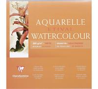 Clairefontaine Bloc Etival Papier aquarelle Grain fin 24x24 cm 25 feuilles 300 g encollé 4 côtés