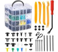 965 Pcs Rivet Clips Plastique, 24 Tailles Clips Voiture Noir Universel, Clips De Fixation Avec Boîtier De Rangement, Serre Câbles Et Outil Démontage Installation Pour Auto Voitures