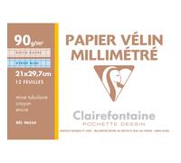 [96554-3] Clairefontaine Lot de 3 Pochettes vélin millimétré bleu/bistre A4 1...