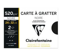 [96800C-3] Clairefontaine Lot de 3 Pochettes 2 Feuilles Carte à Gratter Noir ...