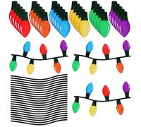 96pcs Aimant Noel Voiture, 48 Aimant de Voiture Ampoule avec 48 Aimants en Forme de Ligne Décorations Magnétiques de Voiture Aimants de Réfrigérateur Noël pour Voiture Boîte Aux Lettres Garage