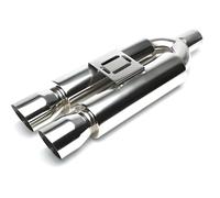 96UNI28 Pot silencieux echappement universel Inox 2 x 88 x 90mm avec absorbeur