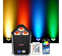 96W Batterie LED Par Lumière, RGBW + UV 6 en 1 Projecteur de Scène Rechargeable, Lumière de Fête Disco avec Télécommande /2,4 GHz Sans Fil/APP, Adapté aux Acènes Festivals Fêtes Club