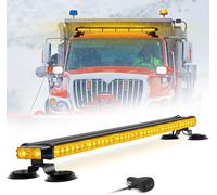 97.8cm 78 LED Barre Lumineuse Clignotante Stroboscopique Double côté Warnign d’urgence balises clignotantes ambre avec supports de toit magnétiques pour véhicule camion chasse-neige