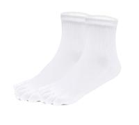97% coton Chaussettes à orteils Taille 39-43 Chaussettes à cinq doigts Chaussettes pour homme Pour le quotidien, 2 x blanches, 39-43