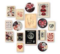 97 Decor Décoration CD Downtown Girl - Poster vintage coquette esthétique pour décoration de chambre Y2K, images rétro de rockstar rouge, coquette pour dortoir (20,3 x 25,4 cm sans cadre)