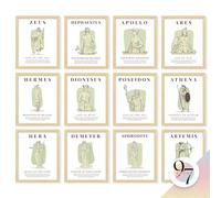 97 Decor Décoration de la mythologie grecque antique - Décoration grecque, affiches du dieu Apollo, cadeaux mythologiques de la Grèce, impressions d'art mural de la Grèce, Aphrodite Poséidon Athéna